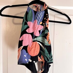 Cute floral backless tank